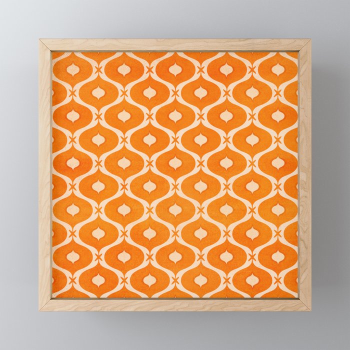 Vibrant Orange Ornament Pattern Mini Art Print Gallery Image 1