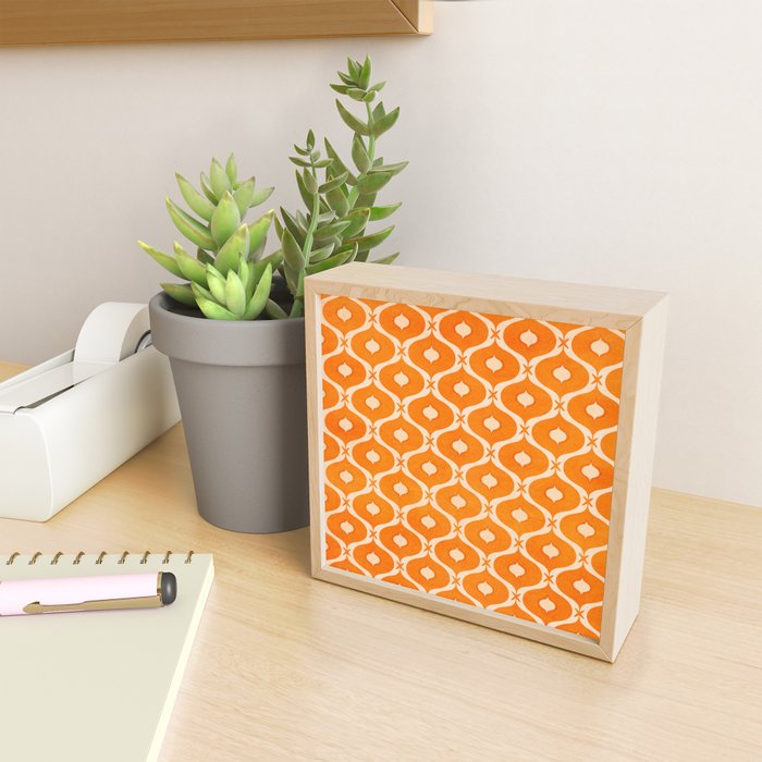Vibrant Orange Ornament Pattern Mini Art Print Gallery Image 2