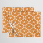 Vibrant Orange Ornament Pattern Placemat Gallery Image 1