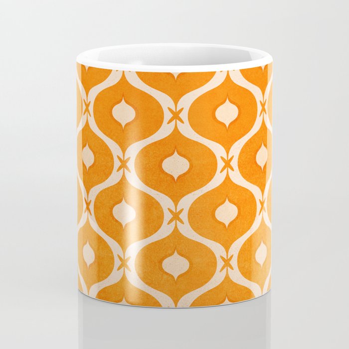 Vibrant Orange Ornament Pattern Coffee Mug Gallery Image 4