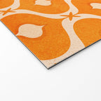 Vibrant Orange Ornament Pattern Welcome Mat Gallery Image 2