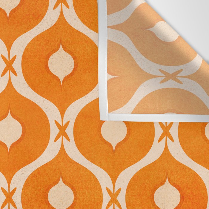 Vibrant Orange Ornament Pattern Wall Tapestry Gallery Image 3