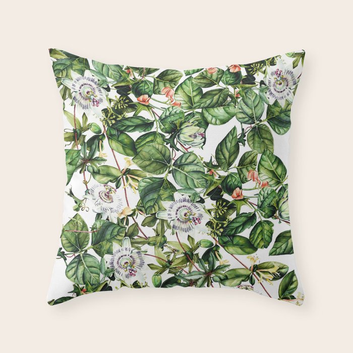 Botanical Leaf Throw Pillow Gallery Image 1