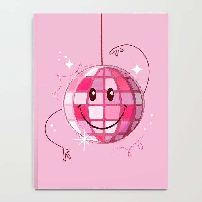 Smiley Pink Disco Ball Notebook Gallery Image 4