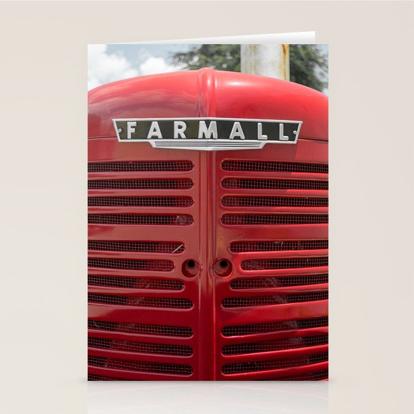 Vintage Farmall M Grill Antique Red Tractor Stationery Card Gallery Image 2