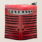 Vintage Farmall M Grill Antique Red Tractor Wall Tapestry Gallery Image 4