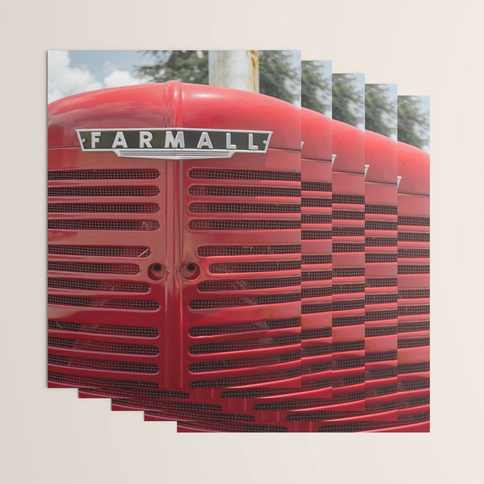 Vintage Farmall M Grill Antique Red Tractor Wrapping Paper Gallery Image 3