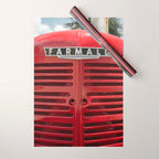 Vintage Farmall M Grill Antique Red Tractor Wrapping Paper Gallery Image 1