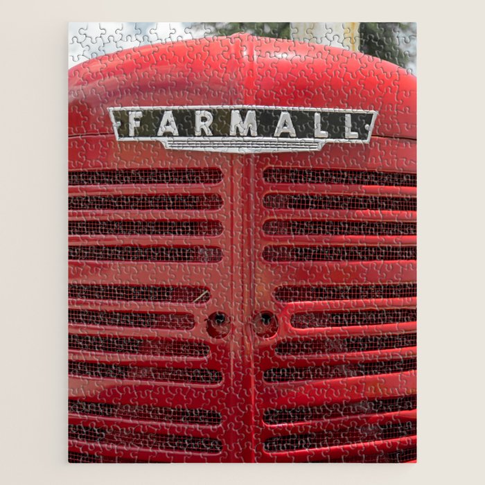 Vintage Farmall M Grill Antique Red Tractor Jigsaw Puzzle Gallery Image 1