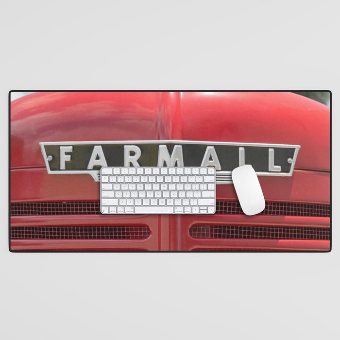 Vintage Farmall M Grill Antique Red Tractor Desk Mat Gallery Image 1