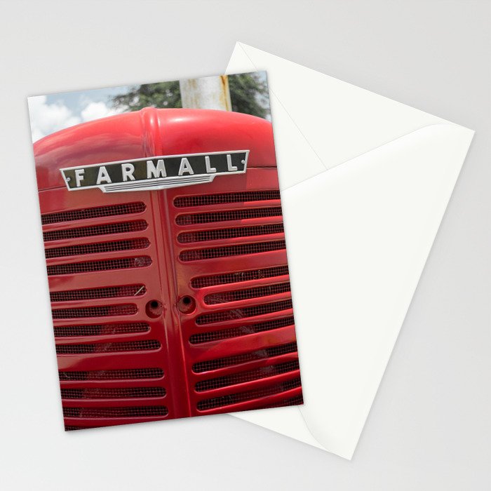 Vintage Farmall M Grill Antique Red Tractor Stationery Card Gallery Image 2