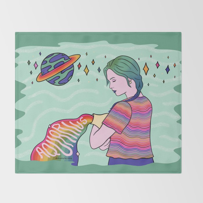 Aquarius Throw Blanket Gallery Image 2