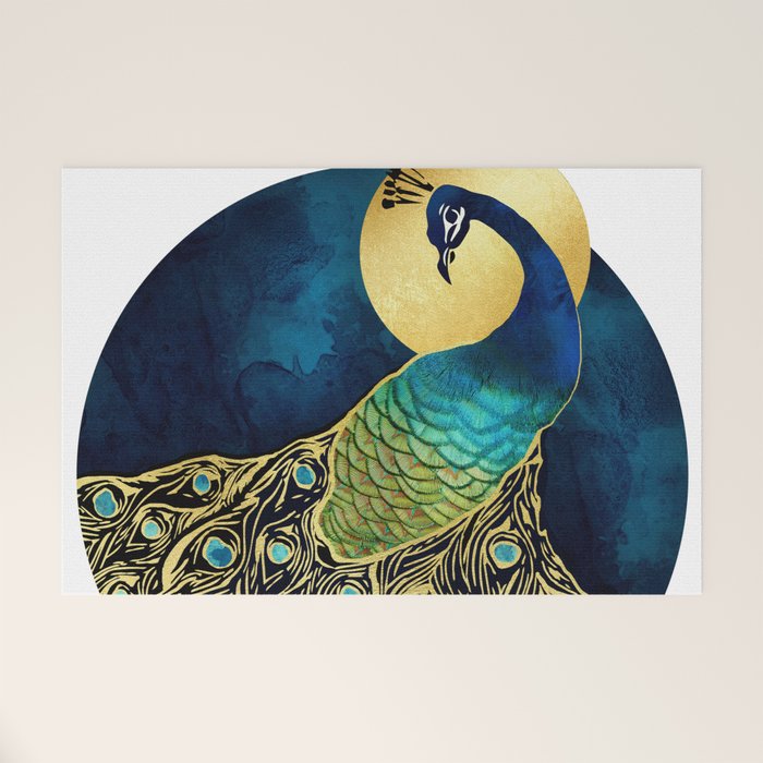 Golden Peacock Welcome Mat Gallery Image 1