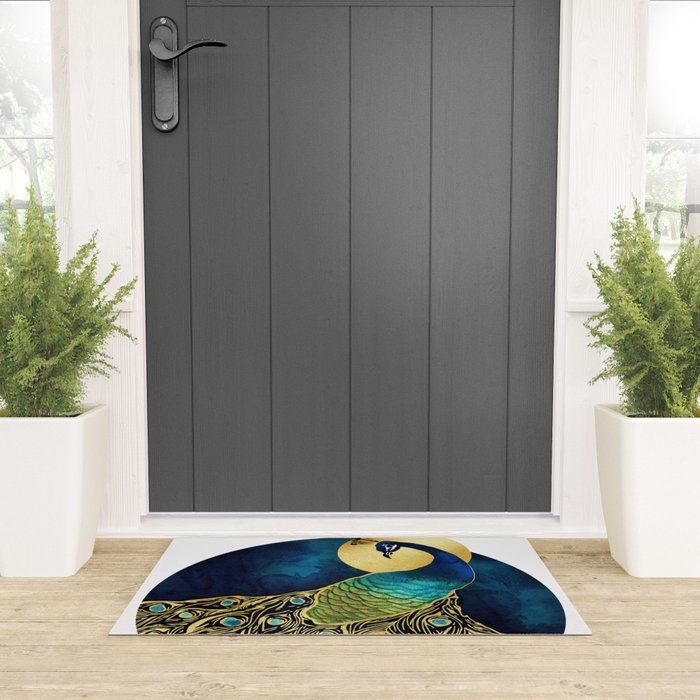 Golden Peacock Welcome Mat Gallery Image 3
