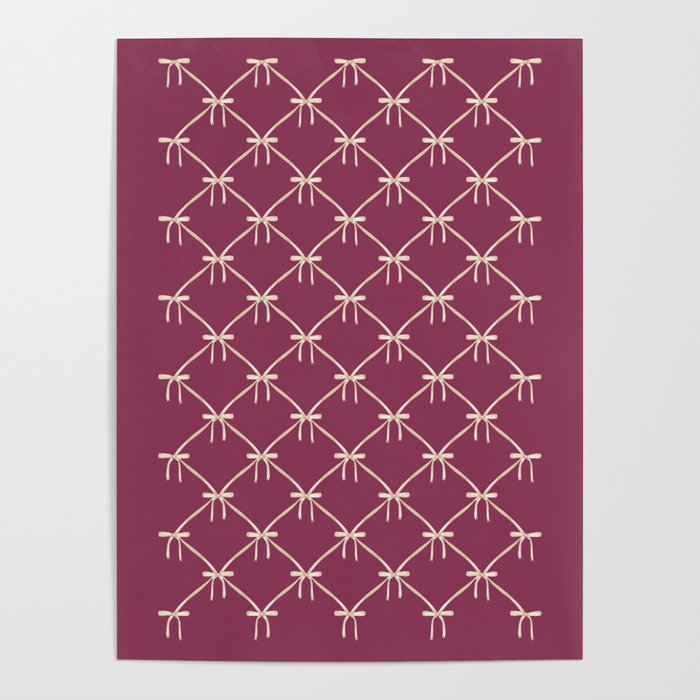 Bows & Ribbons Pattern XXXIII Plum Purple Poster Gallery Image 4