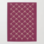 Bows & Ribbons Pattern XXXIII Plum Purple Poster Gallery Image 4