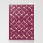 Bows & Ribbons Pattern XXXIII Plum Purple Stationery Card Gallery Image 2