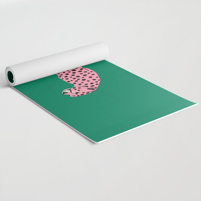The Stare: Pink Cheetah Edition Yoga Mat Gallery Image 2
