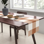 Latte Brown Gingham Table Runner Gallery Image 2