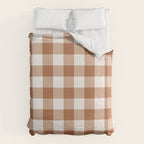 Latte Brown Gingham Duvet Cover Gallery Image 6