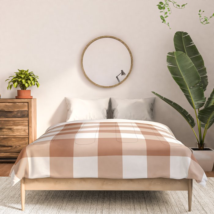 Latte Brown Gingham Comforter Gallery Image 3