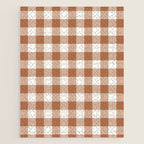Latte Brown Gingham Jigsaw Puzzle Gallery Image 1
