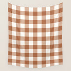 Latte Brown Gingham Wall Tapestry Gallery Image 4