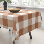 Latte Brown Gingham Tablecloth Gallery Image 3