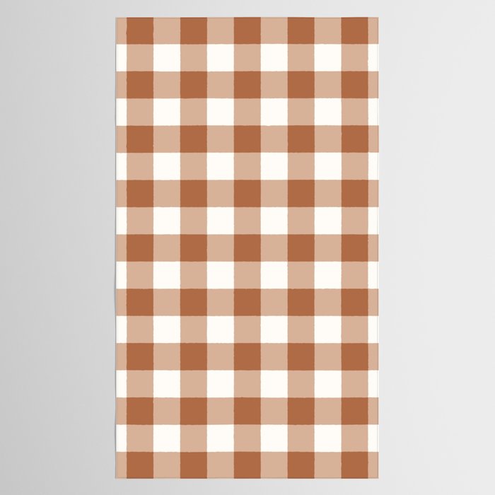 Latte Brown Gingham Tablecloth Gallery Image 2