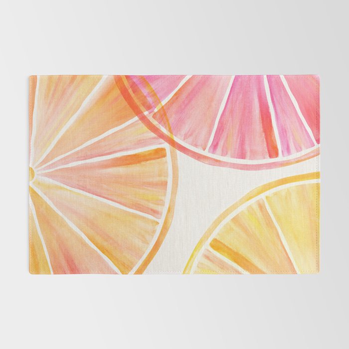 Summer Citrus Party Watercolor Rug Gallery Image 2