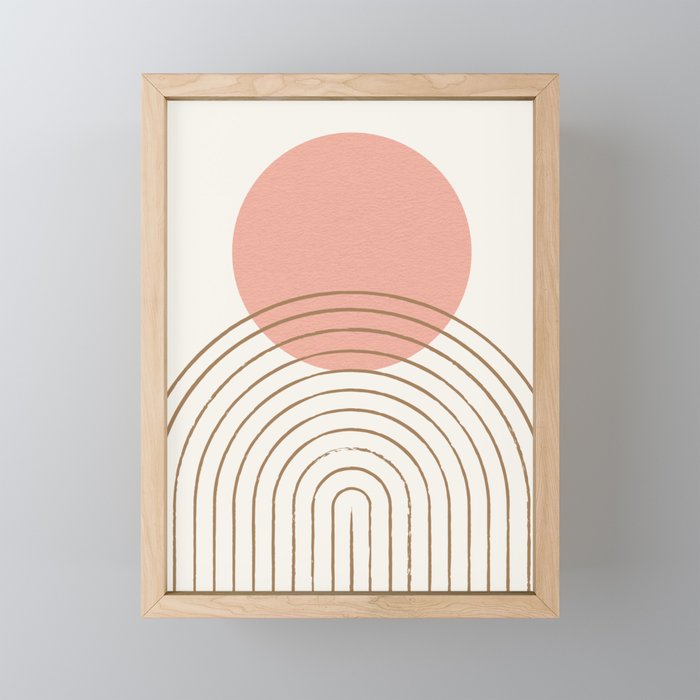 Pink Sun Mid-Century Full Mini Art Print Gallery Image 1