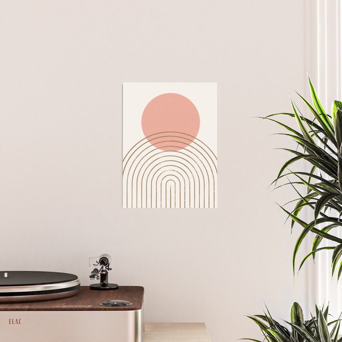 Pink Sun Mid-Century Full Poster Gallery Image 2