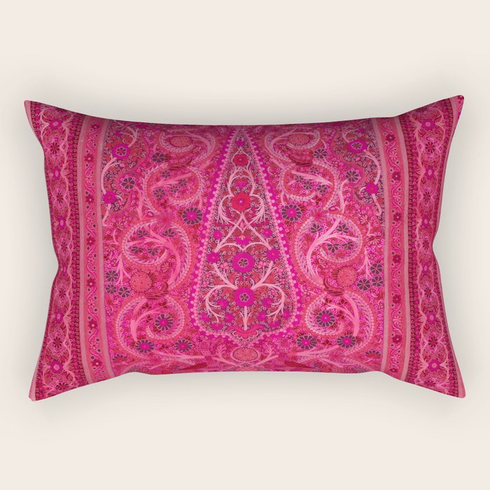 Vintage Iran Rug Pink Rectangular Pillow Gallery Image 2