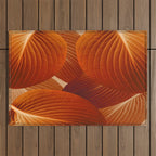 Leaves in Terracotta Color #decor #society6 #buyart Outdoor Rug Gallery Image 1