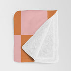 Checkerboard Check Pattern in Pink and Orange Throw Blanket Gallery Image 3
