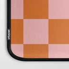Checkerboard Check Pattern in Pink and Orange Laptop Sleeve Gallery Image 3