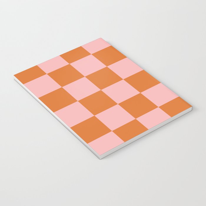 Checkerboard Check Pattern in Pink and Orange Notebook Gallery Image 3
