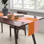 Checkerboard Check Pattern in Pink and Orange Table Runner Gallery Image 2