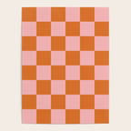 Checkerboard Check Pattern in Pink and Orange Poster Gallery Image 4