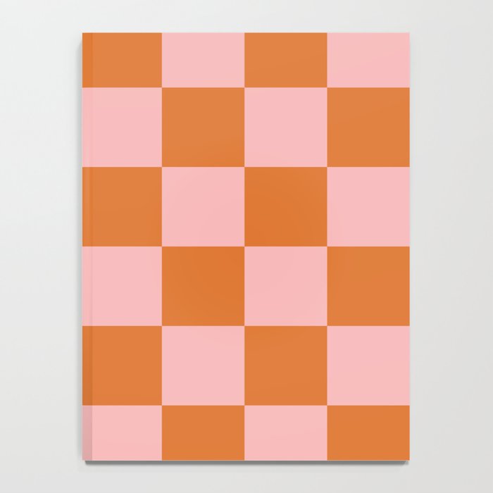 Checkerboard Check Pattern in Pink and Orange Notebook Gallery Image 4