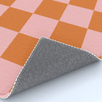 Checkerboard Check Pattern in Pink and Orange Rug Gallery Image 4