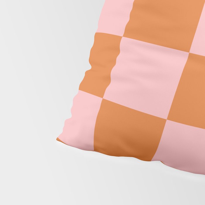 Checkerboard Check Pattern in Pink and Orange Pillow Sham Gallery Image 4