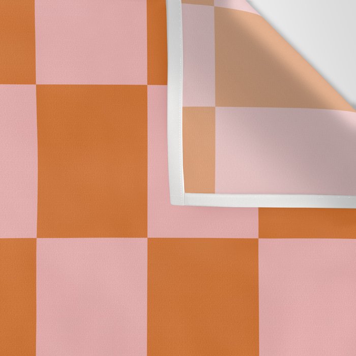 Checkerboard Check Pattern in Pink and Orange Wall Tapestry Gallery Image 3