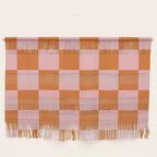 Checkerboard Check Pattern in Pink and Orange Wall Hanging Gallery Image 1
