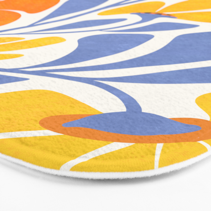 Joyful Sunflowers Floral Illustration Bath Mat Gallery Image 3