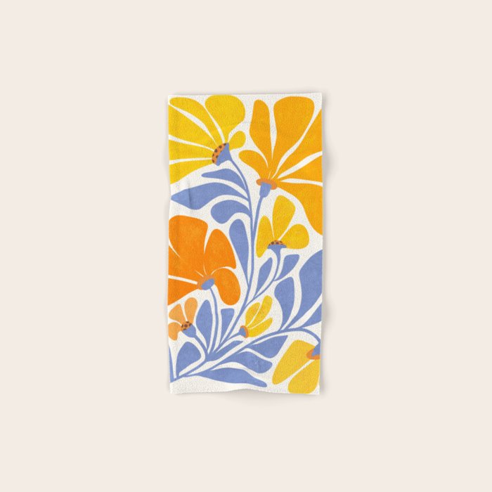 Joyful Sunflowers Floral Illustration Bath Towel Gallery Image 1