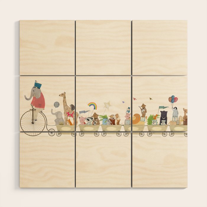 the happy parade Wood Wall Art Gallery Image 1