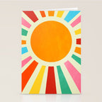 Retro Sunrise: Rainbow Edition Stationery Card Gallery Image 2