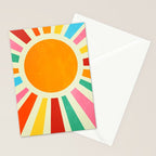 Retro Sunrise: Rainbow Edition Stationery Card Gallery Image 2