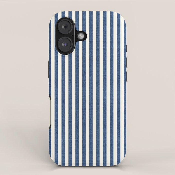 Pinstripe in Navy Blue iPhone Case